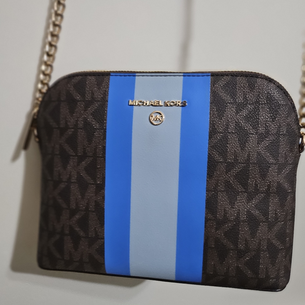 Michael Kors Black and Blue Crossbody Bag